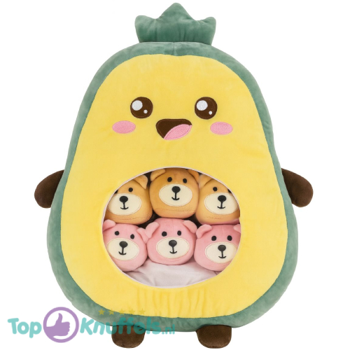 Avocado Pluche Knuffel XL 50 cm + 6 mini knuffels 10 cm