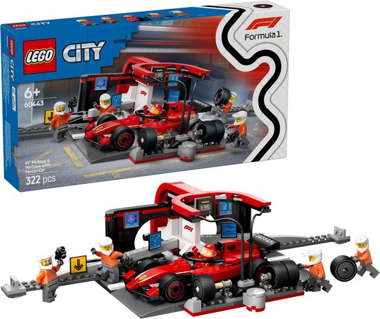 LEGO City F1 Pitstop en Pitcrew met Ferrari Auto - 60443 - Afbeelding 4