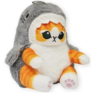 Kat in Haai Onesie Pyjama (Grijs) Kawaii Pluche Knuffel 25 cm