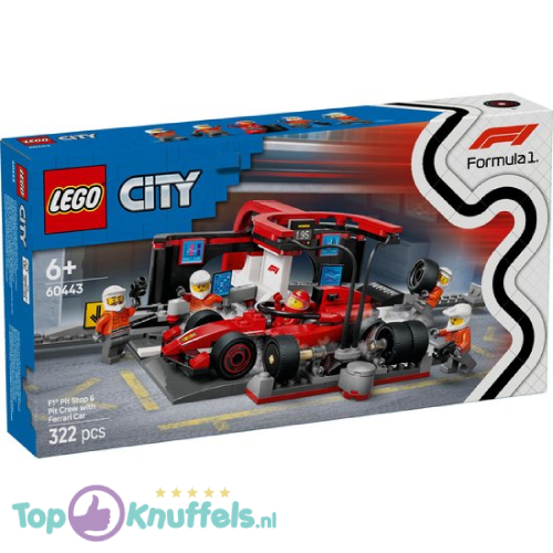 LEGO City F1 Pitstop en Pitcrew met Ferrari Auto - 60443