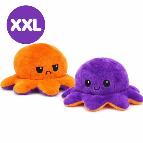 Octopus Mood Pluche Knuffel (Paars/Oranje) XXL 60 cm