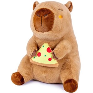 Capybara met Pizza Pluche Knuffel XL 65 cm - Capibara