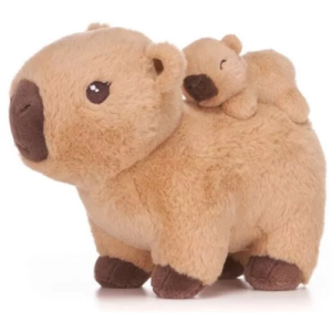 Capibara (Beige) met Baby Capybara Pluche Knuffel 26 cm