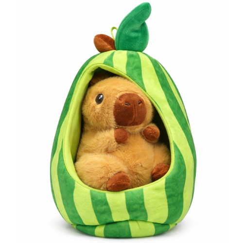 Capibara in Watermeloen Pluche Knuffel 25 cm