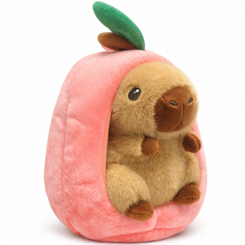 Capibara in Perzik Pluche Knuffel 25 cm