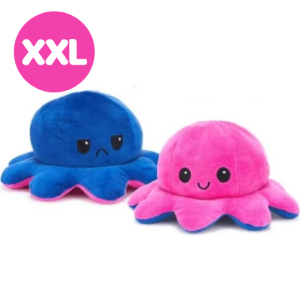 Octopus Mood Pluche Knuffel (Blauw/Roze) XXL 60 cm
