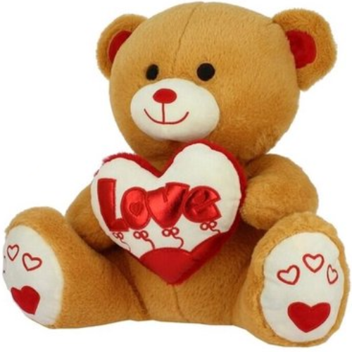 Teddybeer (Bruin) met Hart Love Pluche Knuffel 20 cm