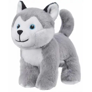 Husky Hond Grijs Pluche Knuffel 15 cm