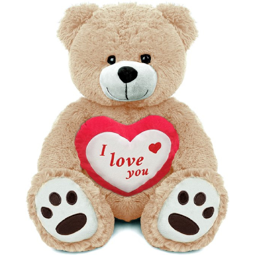 Teddybeer Barry met I Love You Hart Pluche Knuffel XXL 100 cm