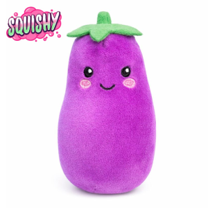 Aubergine Mini Squishy Pluche Knuffel 12 cm