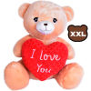 Teddybeer Bruin met Rood Hart “I Love You” Pluche Knuffel XXL 110 cm