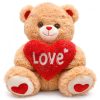 Teddybeer Lily (Bruin met Rood Hart Love) Pluche Knuffel 30 cm