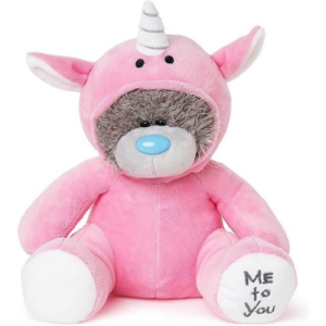 Me to You Pluche Knuffel Beer in Onesie Eenhoorn Roze 28 cm