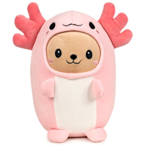 Kat in Roze Axolotl Onesie Pyjama Kawaii Pluche Knuffel 25 cm