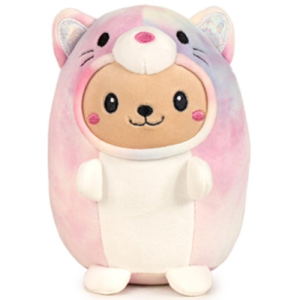 Kat in Regenboog Muis Onesie Pyjama Kawaii Pluche Knuffel 25 cm