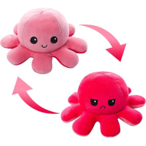 Octopus Mood Pluche Knuffel (Lichtroze/Roze) 15 cm