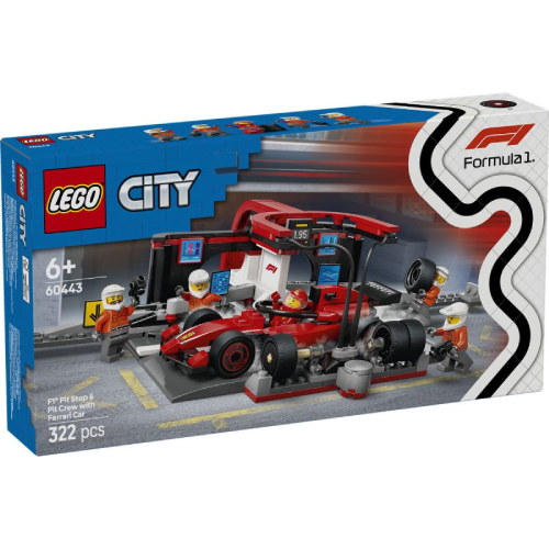 LEGO City F1 Pitstop en Pitcrew met Ferrari Auto – 60443