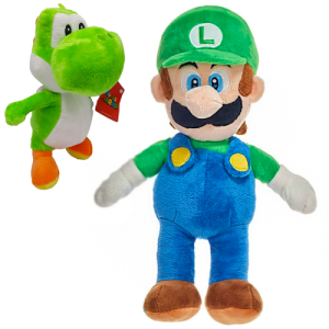 Super Mario Bros Pluche Knuffel Set: Luigi 30 cm + Yoshi 22 cm