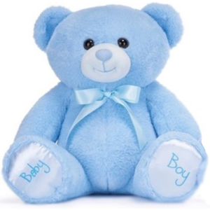Baby Boy Teddybeer Blauw Pluche Knuffel (Kraamcadeau Jongen) 22 cm