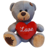 Teddybeer Nora Grijs met Hart Pluche Knuffel 15 cm