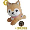 Doge Shiba Pluche Knuffel Hond 25 cm + Dogecoin Munt