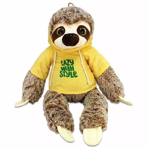 Luiaard met Hoodie (Geel) Pluche Knuffel 36 cm