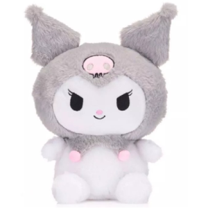 Kuromi (Grijs) Hello Kitty Fluffy Pluche Knuffel 30 cm