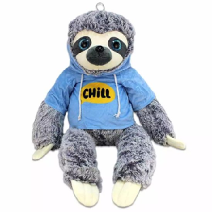 Luiaard met Hoodie (Blauw) Pluche Knuffel 36 cm