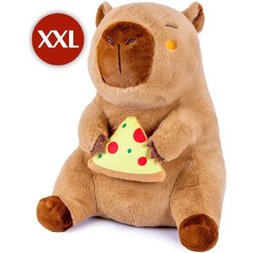 Capybara met Pizza Pluche Knuffel XXL 100 cm - Capibara