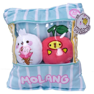 Molang Snack Zakje (IJsje en Aardbei) Pluche Knuffel 26 cm