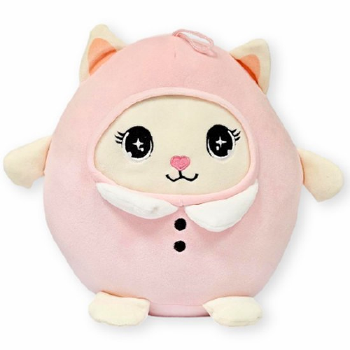 Kat in Roze Onesie Pyjama Kawaii Pluche Knuffel 20 cm
