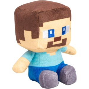 Steve Zittend Minecraft Pluche Knuffel 24 cm