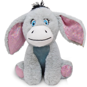 Ezel met Roze Glitters Pluche Knuffel 22 cm