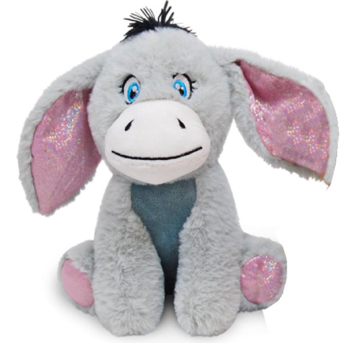 Ezel met Roze Glitters Pluche Knuffel 22 cm