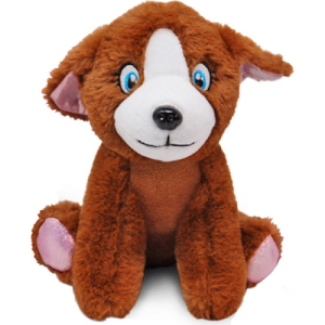 Hond met Roze Glitters Pluche Knuffel 22 cm